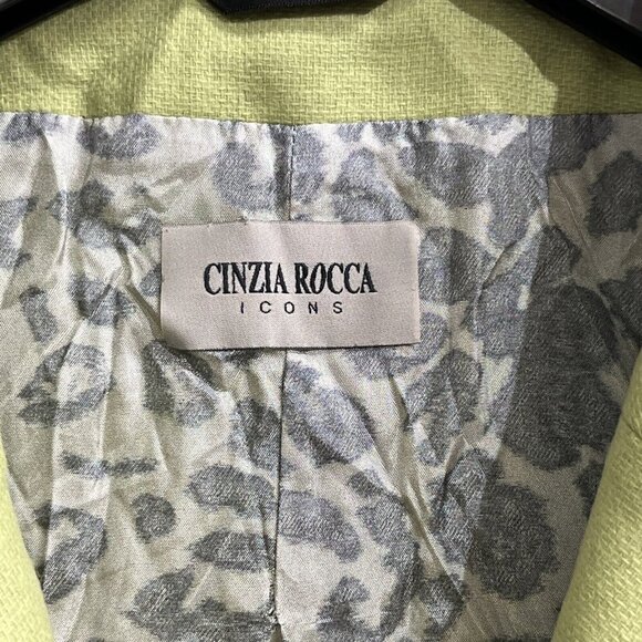 Cinzia Rocca Icons Coat Womens 40 US 4 Green‎ Wool Blend Quiet Luxury Lagenlook - Picture 6 of 6